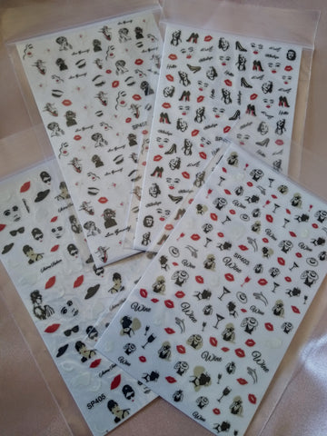 Vintage Themed Sticker Sheet Random